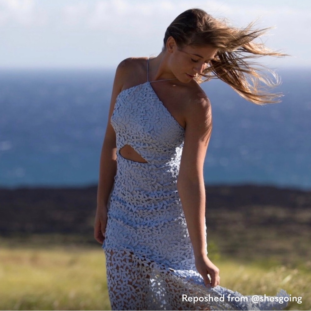 Leith lace halter dress.